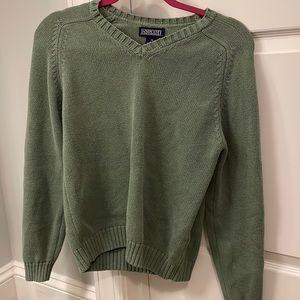 lands end green sweater